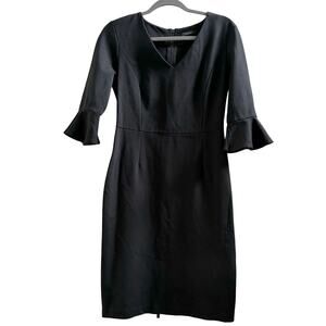 Halogen Black Sheath Dress Bell Sleeve Size 4